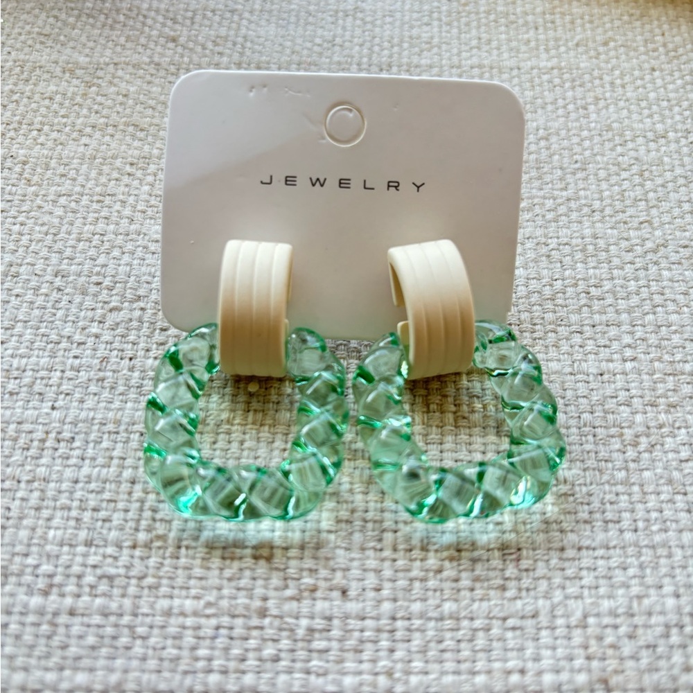 NWT resin braided hoop earrings